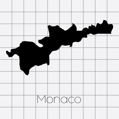 Monaco ülke şekli ile kare arka plan