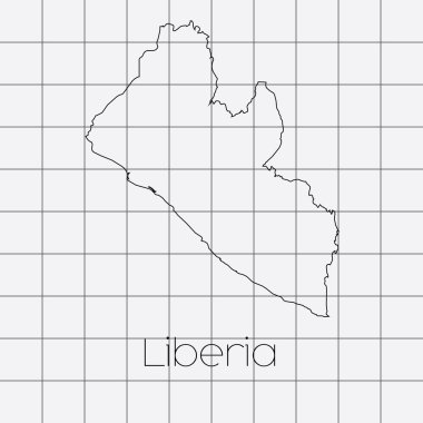 Liberya ülke şekli ile kare arka plan