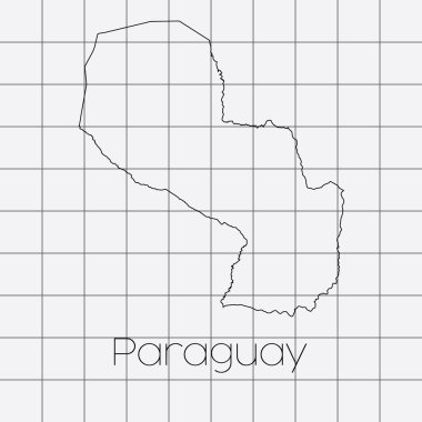 Paraguay ülke şekli ile kare arka plan