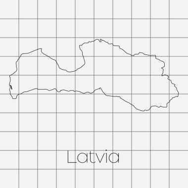 Letonya Ülke şekli ile kare arka plan