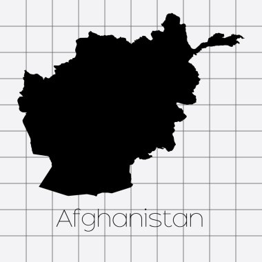 Afganistan'ın ülke şeklinde kare arka plan