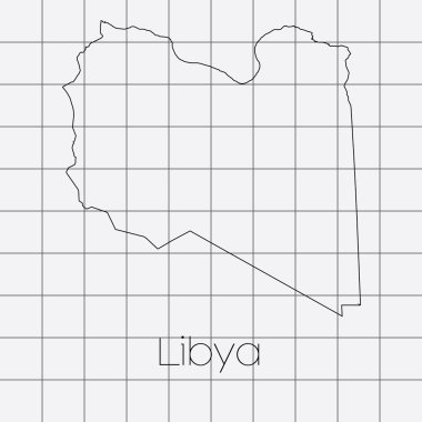 Libya ülke şekli ile kare arka plan