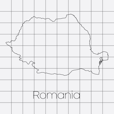 Romanya ülke şekli ile kare arka plan