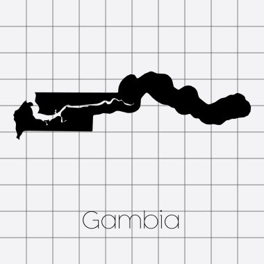 Gambiya ülke şekli ile kare arka plan