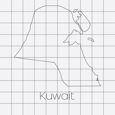 Kuveyt ülke şekli ile kare arka plan