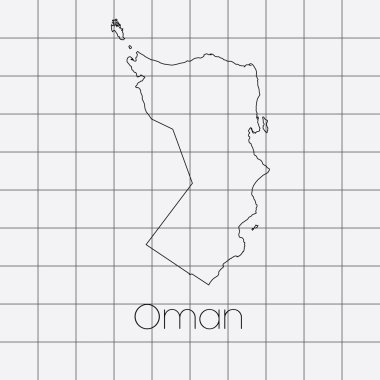 Umman ülke şekli ile kare arka plan