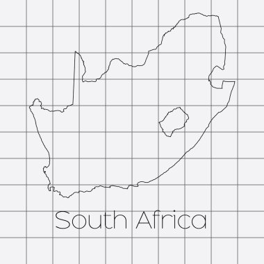 Güney Afrika ülke şekli ile kare arka plan
