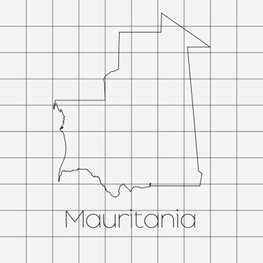 Moritanya ülke şekli ile kare arka plan