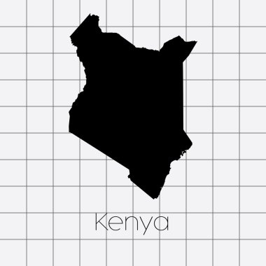 Kenya ülke şekli ile kare arka plan