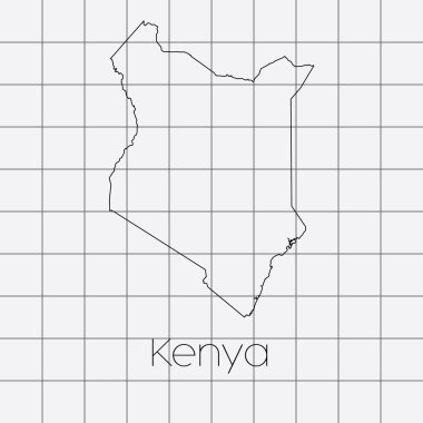 Kenya ülke şekli ile kare arka plan
