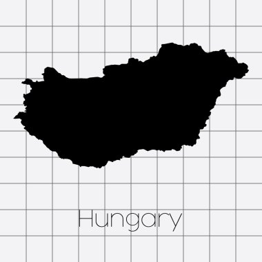 Macaristan ülke şekli ile kare arka plan