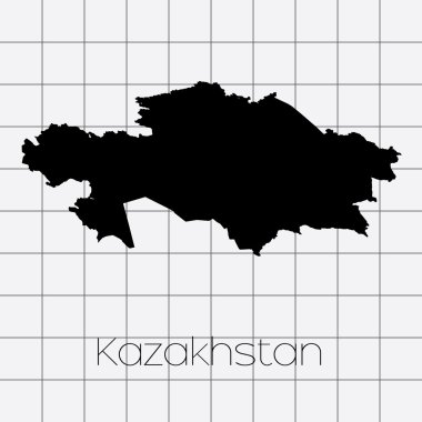 Kazakistan ülke şekli ile kare arka plan