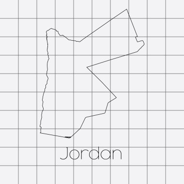 Jordan ülke şekli ile kare arka plan