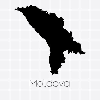Moldova ülke şekli ile kare arka plan