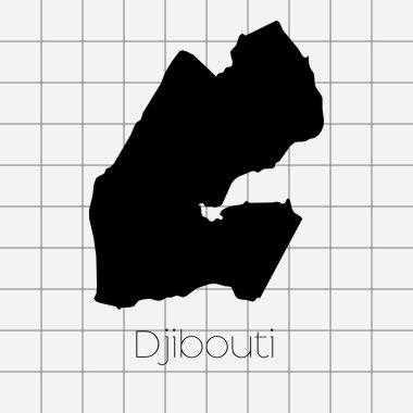 Cibuti ülke şekli ile kare arka plan
