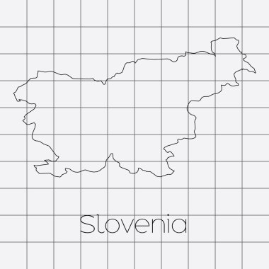 Slovenya ülke şekli ile kare arka plan