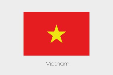 Vietnam ülkenin adı ile bayrak çizimi