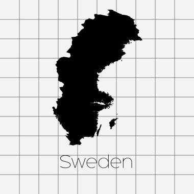 İsveç ülke şekli ile kare arka plan