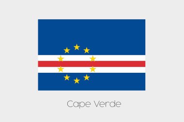 Cape Verd ülkenin adı ile bayrak çizimi