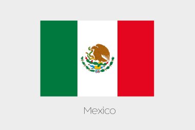Meksika'nın ülkenin adı ile bayrak çizimi