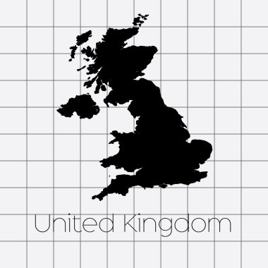 İngiltere ülke şekli ile kare arka plan