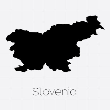 Slovenya ülke şekli ile kare arka plan
