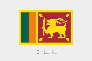 Sri Lanka'nın ülkenin adı ile bayrak çizimi