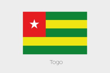 Togo ülkenin adı ile bayrak çizimi