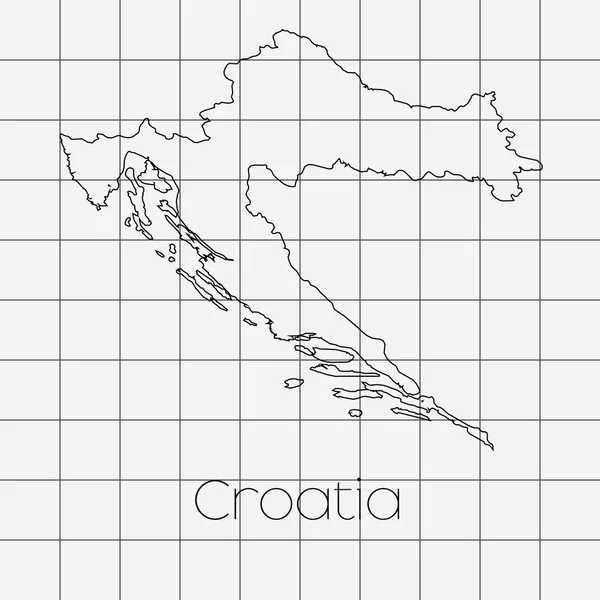 Antecedentes cuadrados con la forma del país de Croacia — Foto de Stock