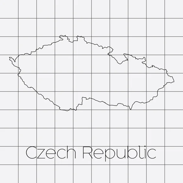 Fundo quadrado com a forma do país da República Checa — Fotografia de Stock