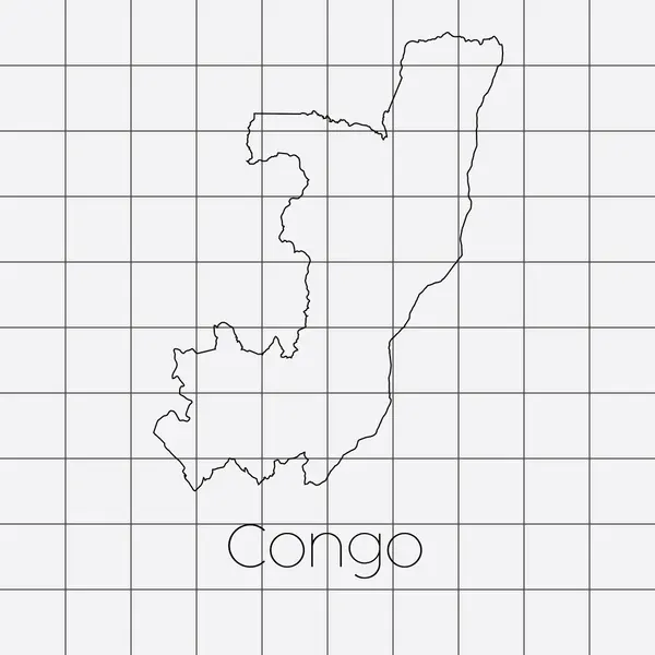 Sfondo quadrato con la forma del paese del Congo — Foto Stock