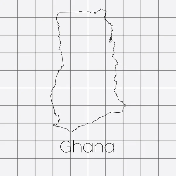 Gana ülke şekli ile kare arka plan — Stok fotoğraf