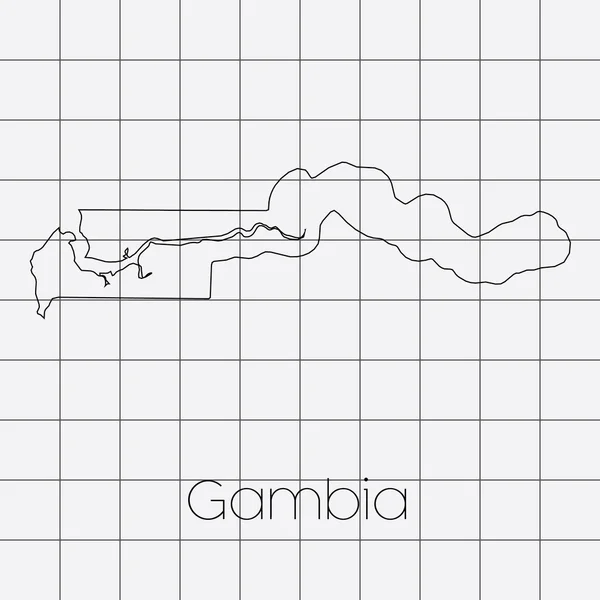 Antecedentes cuadrados con la forma del país de Gambia — Foto de Stock