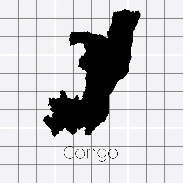 Sfondo quadrato con la forma del paese del Congo — Foto Stock