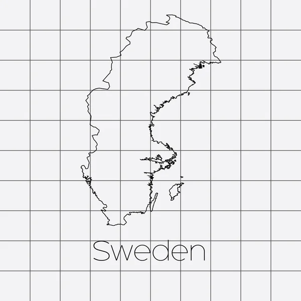 Kvadrerade bakgrund med formen land Sverige — Stockfoto