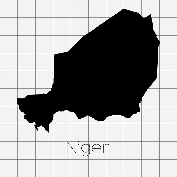 Quadratischer Hintergrund mit der Landesform von niger — Stockfoto