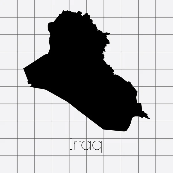 Sfondo quadrato con la forma del paese dell'Iraq — Foto Stock