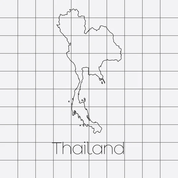 Quadratischer Hintergrund mit der Landesform von Thailand — Stockfoto