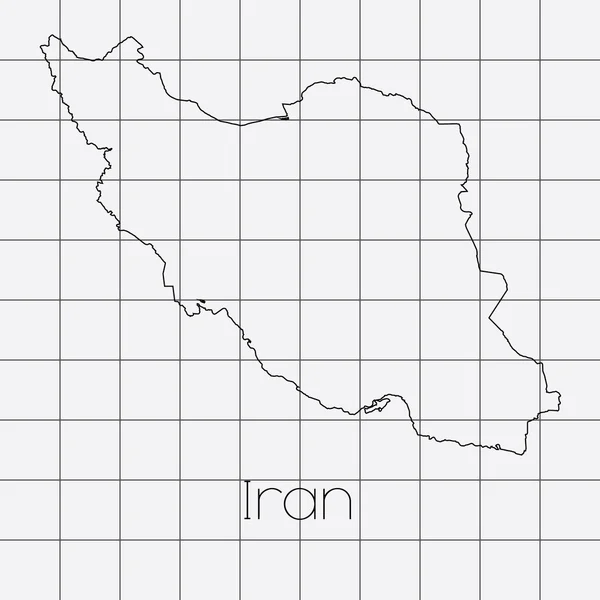 Sfondo quadrato con la forma del paese dell'Iran — Foto Stock