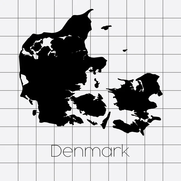 Squared Background with the country shape of Denmark — Stock Photo, Image