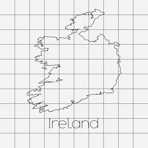 アイルランドの国の形と四角形の背景 — ストック写真