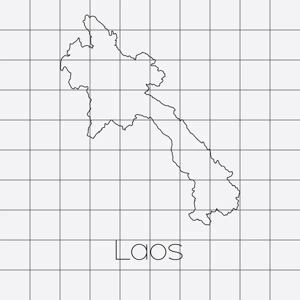Sfondo quadrato con la forma del paese del Laos — Foto Stock