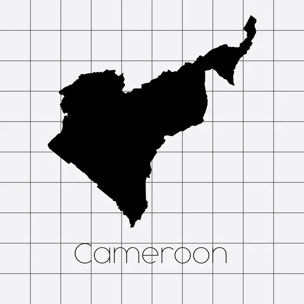Kwadraat achtergrond met de land vorm van Kameroen — Stockfoto