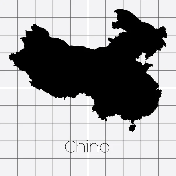 Kwadraat achtergrond met de land vorm van China — Stockfoto