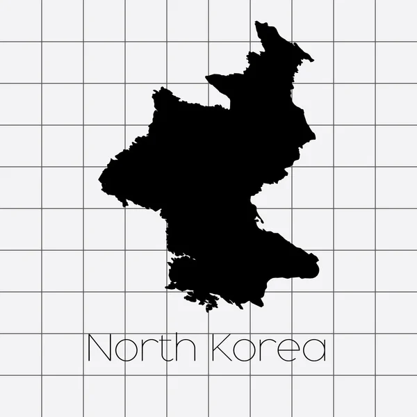 北朝鮮の国の形と四角形の背景 — ストック写真