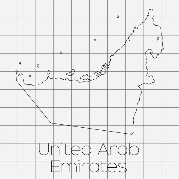 Fundo quadrado com a forma do país do Emirado Árabe Unido — Fotografia de Stock