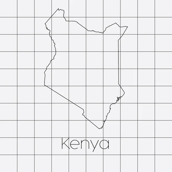 Kenya ülke şekli ile kare arka plan — Stok fotoğraf