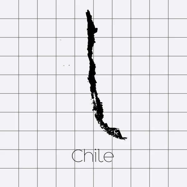 Squared Background with the country shape of Chile — Stock Photo, Image