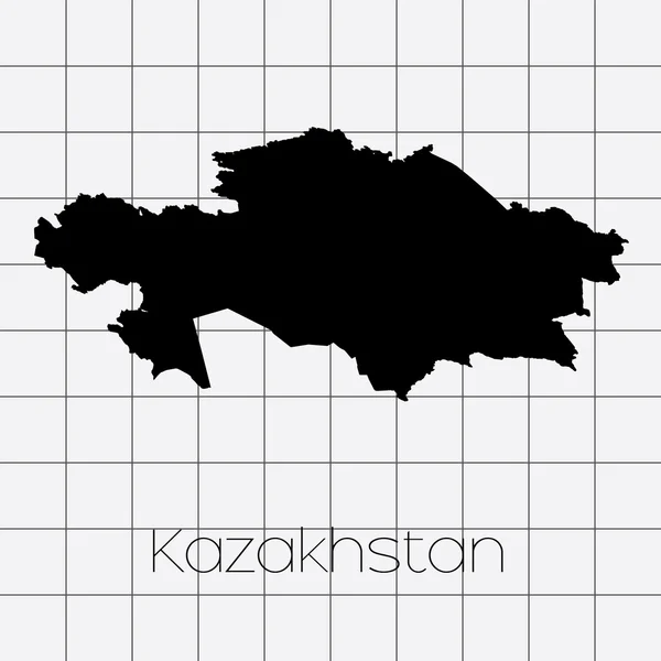 Squared Background with the country shape of Kazakhstan — Stock Photo, Image