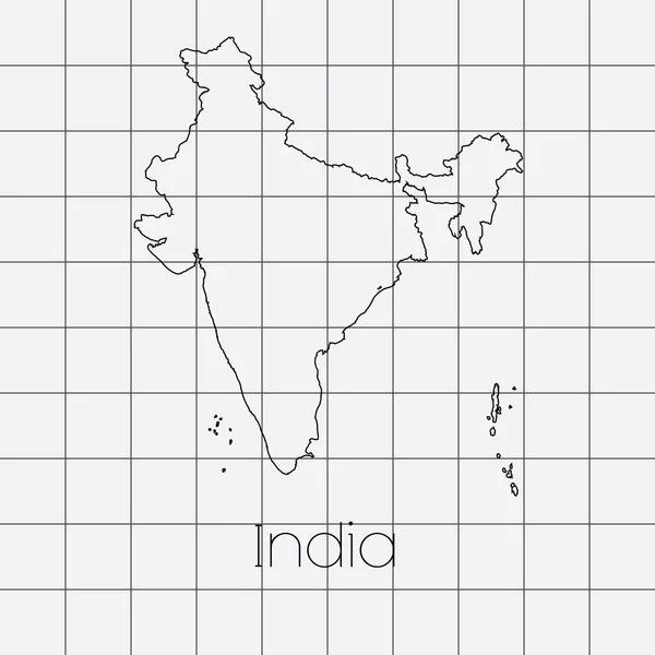 Kwadraat achtergrond met de vorm van de land van India — Stockfoto